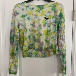 PINK Victoria's Secret Green Long Sleeve Tie Dye Shirt Size Women's Small / S